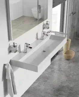 Kúpeľňa RAVAK - Natural Umývadlo Duo, 1200x450 mm, s 2 otvormi na umývadlové batérie, biela XJO01212000