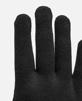 bežecké oblečenie Detské bežecké rukavice Kiprun Warm čierne