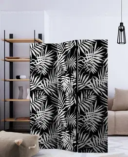 Paravány Paraván Black and White Jungle Dekorhome 135x172 cm (3-dielny)