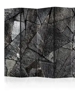 Paravány Paraván Pavement Tiles (Grey) Dekorhome 225x172 cm (5-dielny)