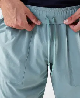 bedminton Pánske šortky Dry na tenis priedušné sivozelené