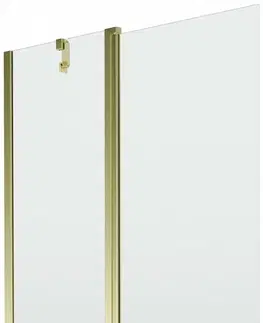 Sprchové dvere MEXEN - Flip vaňová zástena 1-krídlo 100x150 cm, transparent, zlato 894-100-101-50-00