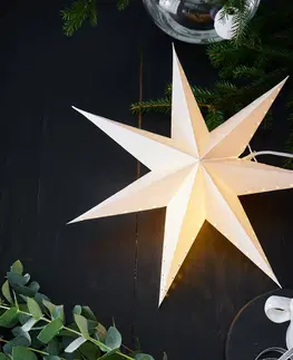 Vianočné svetelné hviezdy Markslöjd Živá dekoratívna hviezda, závesná, biela, Ø 45 cm