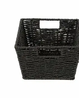 Úložné boxy Compactor Ručne pletený košík ETNA, 31 x 24 x 14 cm, čierna
