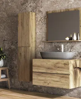 Kúpeľňový nábytok NABBI Baleta S80 kúpeľňová skrinka pod umývadlo craft zlatý