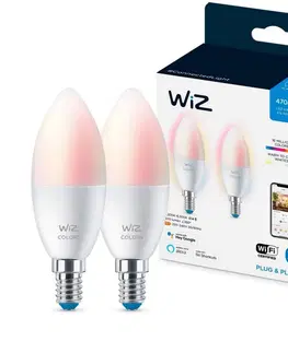 LED osvetlenie WiZ SADA 2x LED RGBW Stmievateľná žiarovka C37 E14/4,9W/230V 2200-6500K Wi-Fi - WiZ 