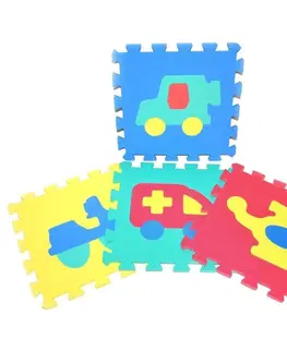 Hračky puzzle WIKY - Mäkké puzzle bloky dopravné prostriedky 30cm