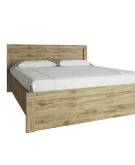 Postele Manželská posteľ, 160x200, dub navarra, DORSI