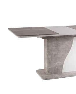 Jedálenské stoly SIKILA stôl jedálenský rozkladací, šedá / biela
