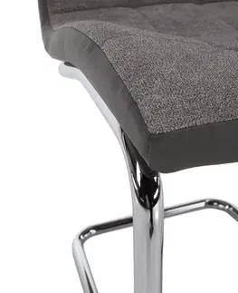 Stoličky Jedálenská stolička, svetlosivá/sivá/chróm, SALOMA NEW