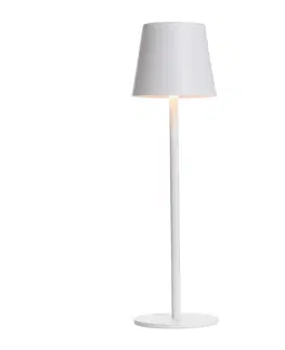 Stolove lampy Vonkajšia stolná lampa biela vrátane LED s dotykovým stmievačom nabíjateľná - Maham