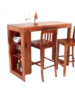 Jedálenské stoly Barový stôl 140x110x60 indický masív palisander