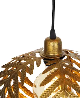 Zavesne lampy Vintage závesná lampa mosadzná 3 -svetlá - Botanica