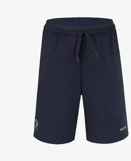nohavice Detské futbalové šortky modro-sivé