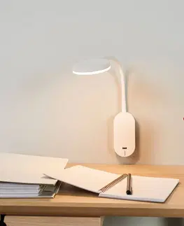 Nástenné svietidlá Lindby Nástenné svietidlo Lindby LED Milow, biele, 39,5 cm, pripojenie USB