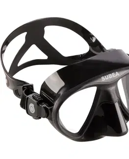 šnorchl Maska 900 Dual s mikro objemom na podmorský rybolov čierna
