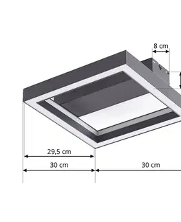 SmartHome stropné svietidlá Lucande Stropné svietidlo Lucande Smart LED Tjado, čierne, 30 cm