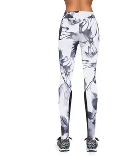 Dámske klasické nohavice Dámske športové legíny BAS BLEU Calypso šedo-biela - L