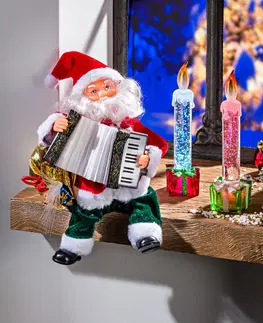 Drobné dekorácie a doplnky Santa s akordeónom