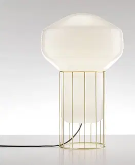 Stolové lampy Fabbian Fabbian Aérostat – mosadzná stolná lampa 33 cm