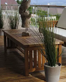 Stolčeky DEOKORK Záhradný teakový konferenčný stolík ROSALINE 120 cm