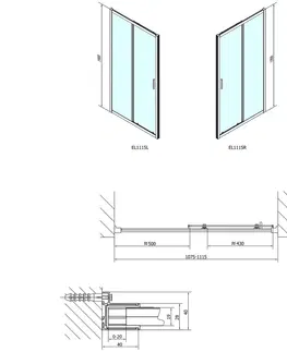 Sprchovacie kúty POLYSAN - EASY sprchové dvere 1100, číre sklo EL1115
