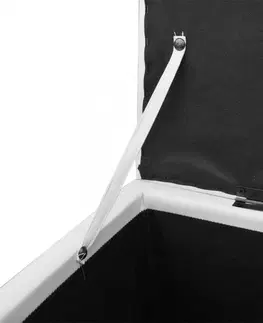 Lavice a stoličky Lavica s úložným priestorom 3 ks umelá koža Dekorhome Čierna