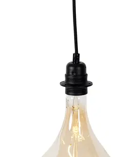 Zavesne lampy Závesné svietidlo čierne stmievateľné vrátane LED zlatej stmievateľné - Cava Luxe
