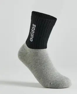 bedminton Detské športové ponožky vysoké 3 páry čierne, sivé, biele