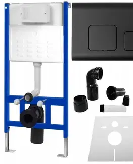 Kúpeľňa REA - Podomietkový WC systém + tlačidlá - F čierny KPL-90007