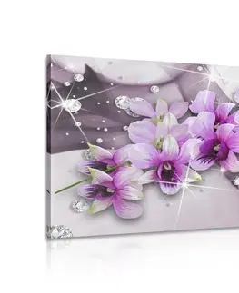 Obrazy kvetov Obraz fialové kvety na abstraktnom pozadí
