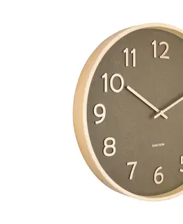 Hodiny Drevené nástenné hodiny Karlsson KA5852, zelená 40cm