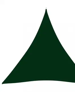 Stínící textilie Plachta proti slnku oxfordská látka trojuholník 3,6 x 3,6 x 3,6 m Dekorhome Tmavo zelená