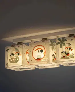 Stropné svietidlá Dalber 3-plameňové stropné svetlo Pirates pre detskú izbu