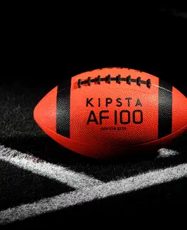 futbal Detská lopta na americký futbal AF100B oranžovo-čierna
