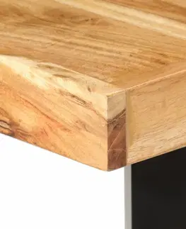 Barové stoličky Barový stôl masívne drevo / oceľ Dekorhome Sheeshamové drevo