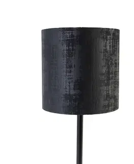 Stolove lampy Moderná stolná lampa čierna s čiernym tienidlom 25 cm - Simplo