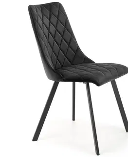 Čalúnené stoličky Stolička K450 Velvet/Kov čierna