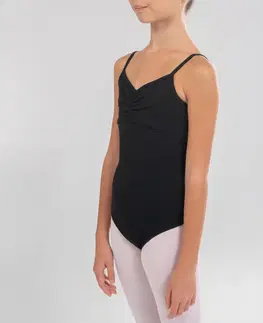balet Dievčenský baletný trikot na ramienka čierny