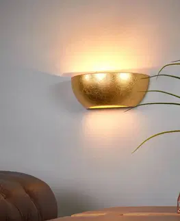Nástenné svietidlá Lindby Nástenné svietidlo Kolja s úpravou zo zlatej fólie