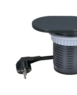 Predlžovacie káble   PP124USBC-B - Zásuvkový stĺpik pre dosku stola 1x230V + USB-A + USB-C 