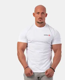 Tričká NEBBIA Pánske tričko Minimalist Logo biele  XXL