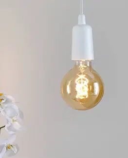 Závesné svietidlá SOLLUX LIGHTING Závesná lampa Brasil, biela, jedno-plameňová