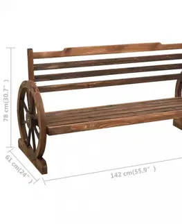 Záhradné lavice Záhradná lavica jedľa Dekorhome 112 cm
