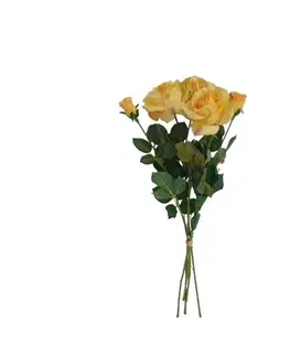 Kvety Umelá kvetina Ruža žltá, 68 cm, 5 ks