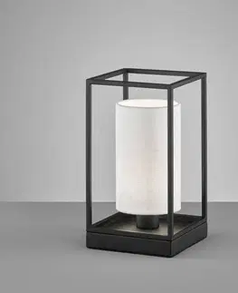 Stolové lampy FISCHER & HONSEL Stolová lampa Gilli s ľanovým tienidlom, biela
