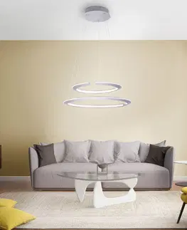 Závesné svietidlá Paul Neuhaus Závesné LED Alessa s dvomi LED krúžkami