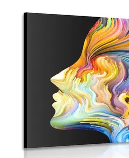 Abstraktné obrazy Obraz farebný profil ženskej tváre