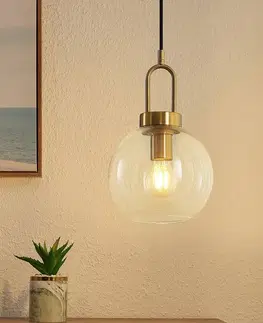 Závesné svietidlá Lucande Lucande Nalian závesná lampa sklenené, číra
