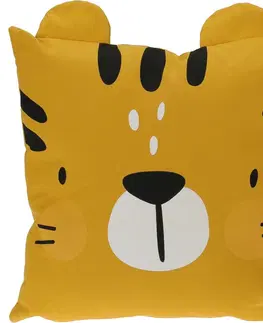 Vankúše Detský vankúš Safari tour Tiger žltá, 40 x 40 cm